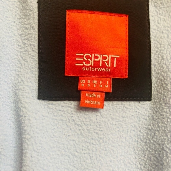 Vintage Esprit Quilted Coat Jacket Women Small Black - Picture 6 of 7